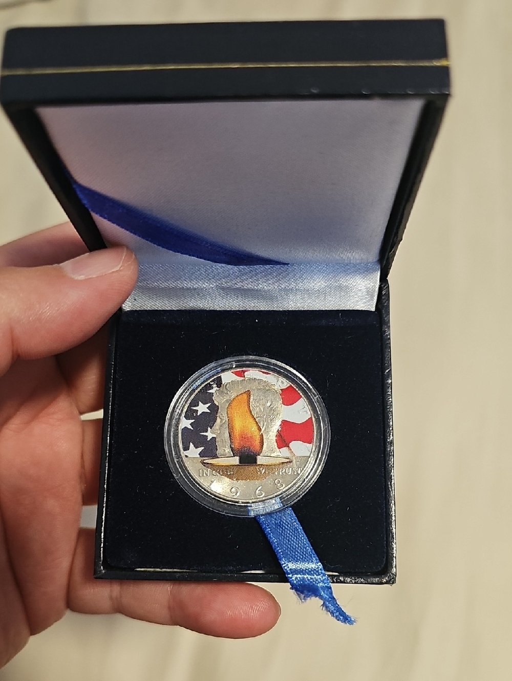 1968 Colorized Kennedy Silver Half Dollar Coin In Presentation Box